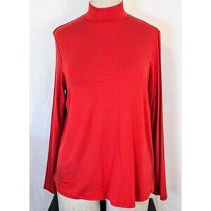 Wonderly Women’s XXL Red Mock Neck Long Sleeve Soft Knit Top NWT